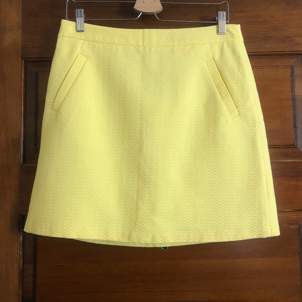 The Limited | Yellow Bright Textured Pencil Skirt